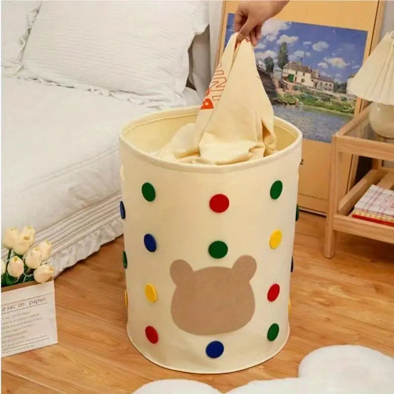 Polka Dot Versatile Laundry Basket for Clothes, Toys & Sundries