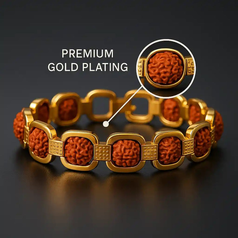 Gold-Plated Rudraksha Bracelet