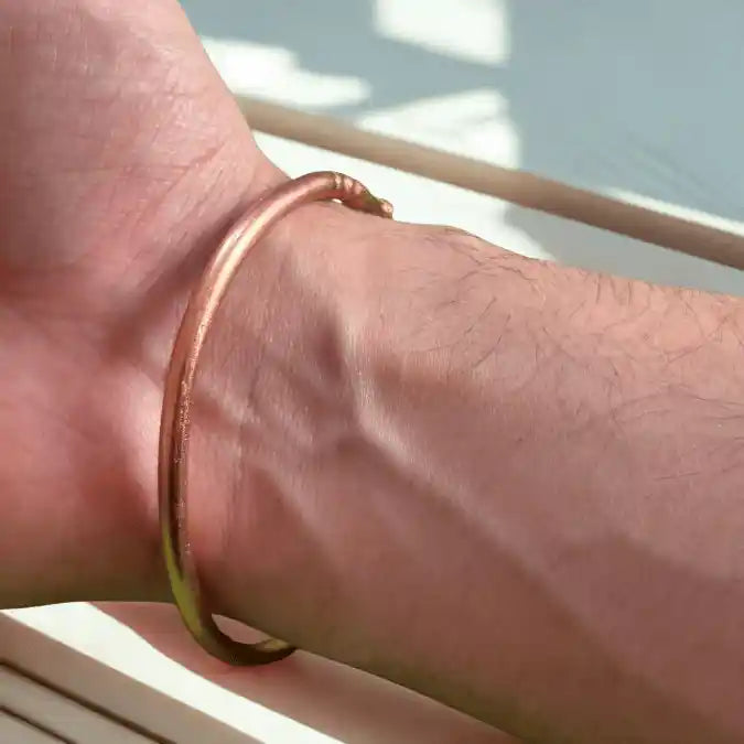 Pure Copper Adjustable Kada For Unisex (Round Shape, Copper Made, Weight 75 GM)