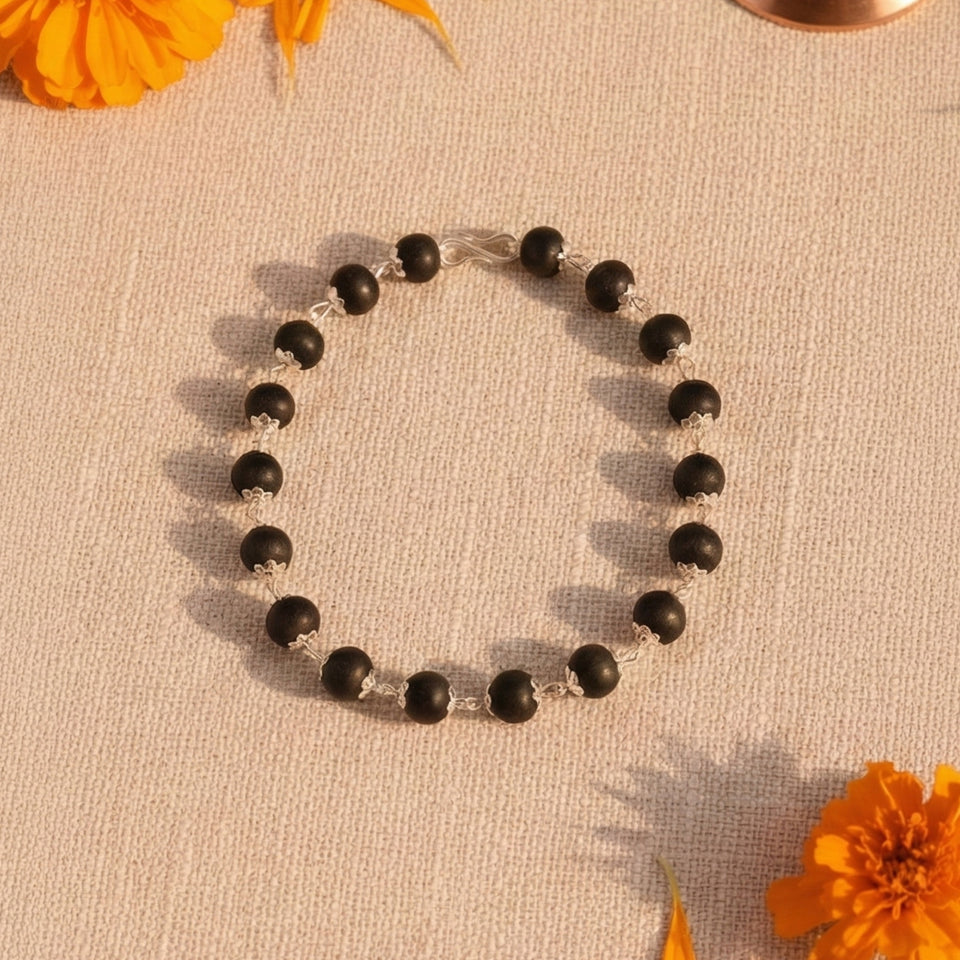 Karungali Mala, Karungali Bracelet & 5 Mukhi Rudraksha Bracelet Combo