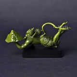Sanjivani Hanuman in Action — Antique Gold | Flying Bajrangbali Idol for Car Dashboard