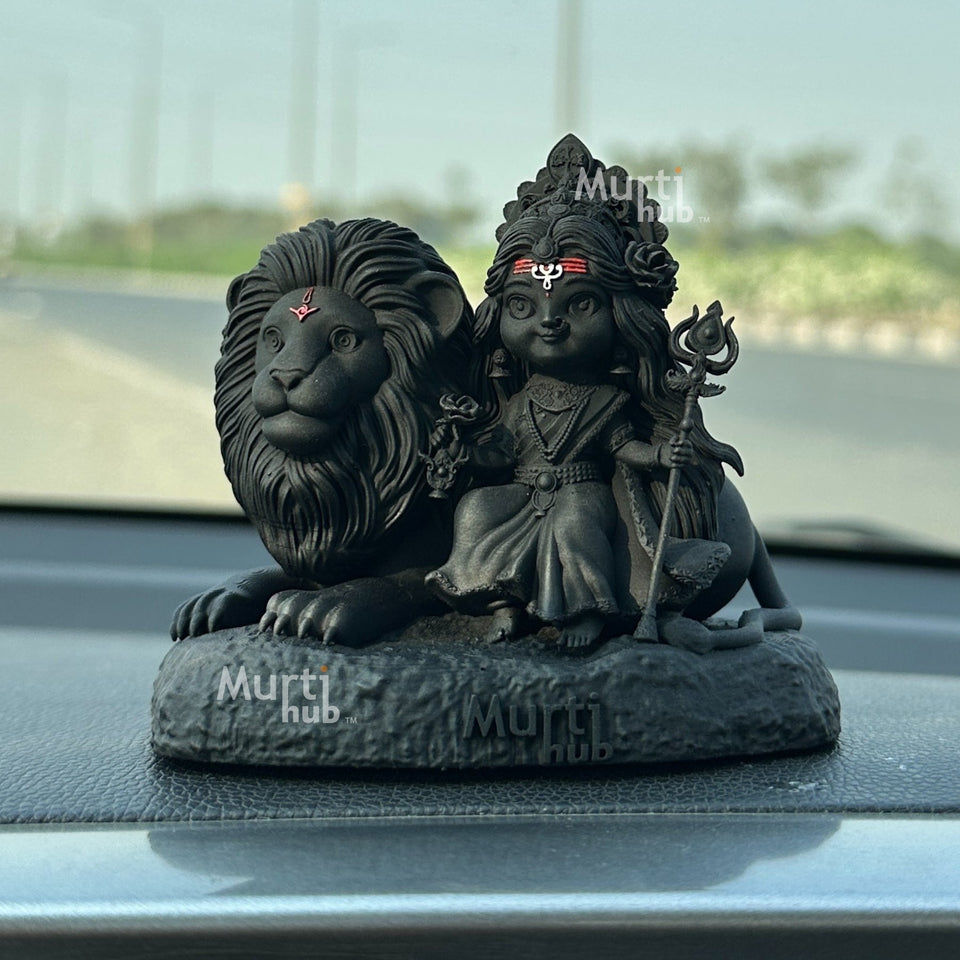Baal Durga Maa with Lion – Car Dashboard Idol