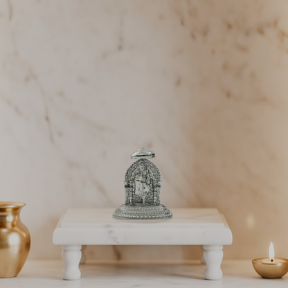 Shirdi Sai Baba Idol with Ornate Back Panel & Chhatra – Handcrafted Murti for Pooja & Gifting