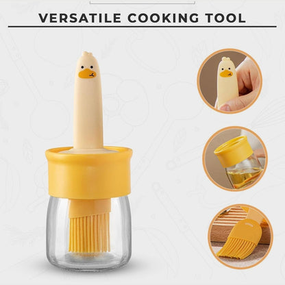Cute Duck Design Oil Dispenser with Silicone Brush