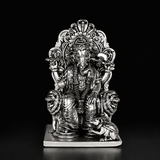 Simhasan Ganesha Silver Plated
