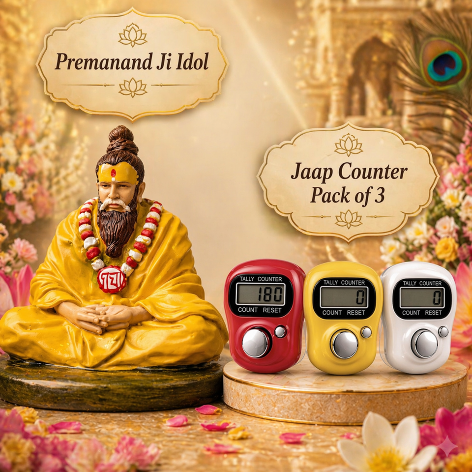 Premanand Ji Idol with Digital Jaap Counter (Pack of 3) – Spiritual Meditation Combo