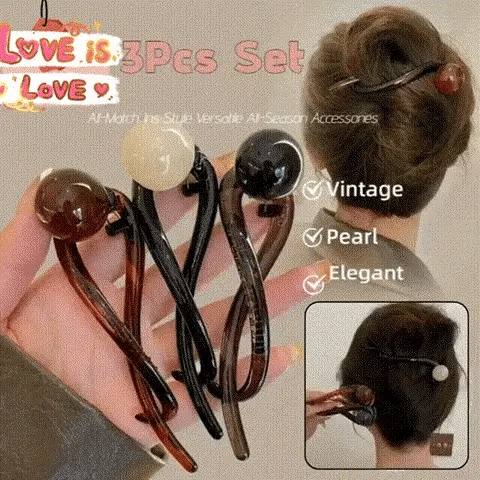 Chic Elegant Pearl Hair Clips（3Pcs/Set）