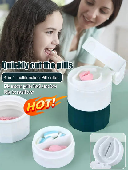 Portable 4-in-1 medicine grinder