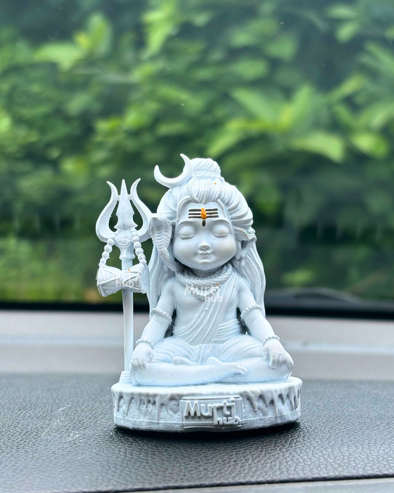 Baal Shiva Idol – The Serene Meditator | Hand-Painted Resin Murti