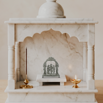 Ram Darbar Idol with Ornate Arch – Handcrafted Shri Ram, Sita, Lakshman & Hanuman Murti