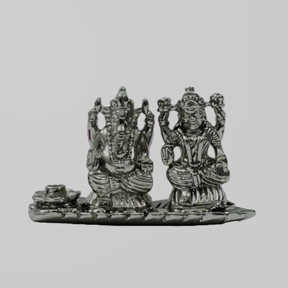 Lakshmi Ganesha Idol Set – Handcrafted Prosperity & Wisdom Murti for Pooja & Gifting