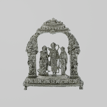 Ram Darbar Idol with Ornate Arch – Handcrafted Shri Ram, Sita, Lakshman & Hanuman Murti