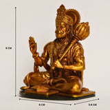 Lord Hanuman Ji — Seated Blessing Idol | Gold Finish | Car Dashboard