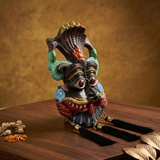 Kirtimukh Wall Hanging | NAZARBATTU |Narsingh face| Black Multicolour | With Tassel