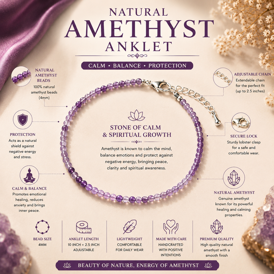 Natural Amethyst Anklet