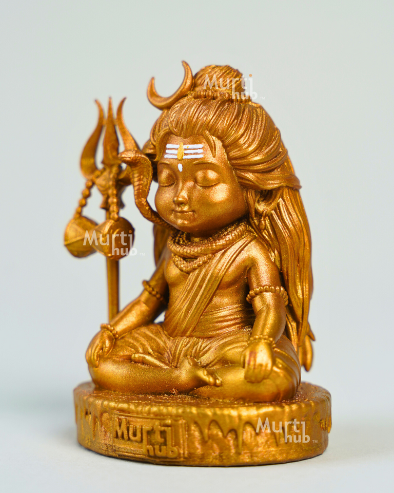 Baal Shiva Idol — The Serene Meditator | Pure White Finish | Car Dashboard & Home