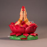 Namaste & Pranam Hand Idol – Divine Greeting Gesture on Lotus Base – Home & Car Décor