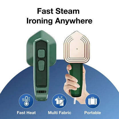 Portable Steam Iron – 2-In-1 Travel Garment Steamer