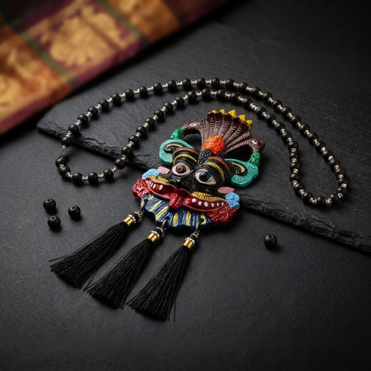 Karungali Mala & Black Multicolour Kirtimukh with Tassel Combo