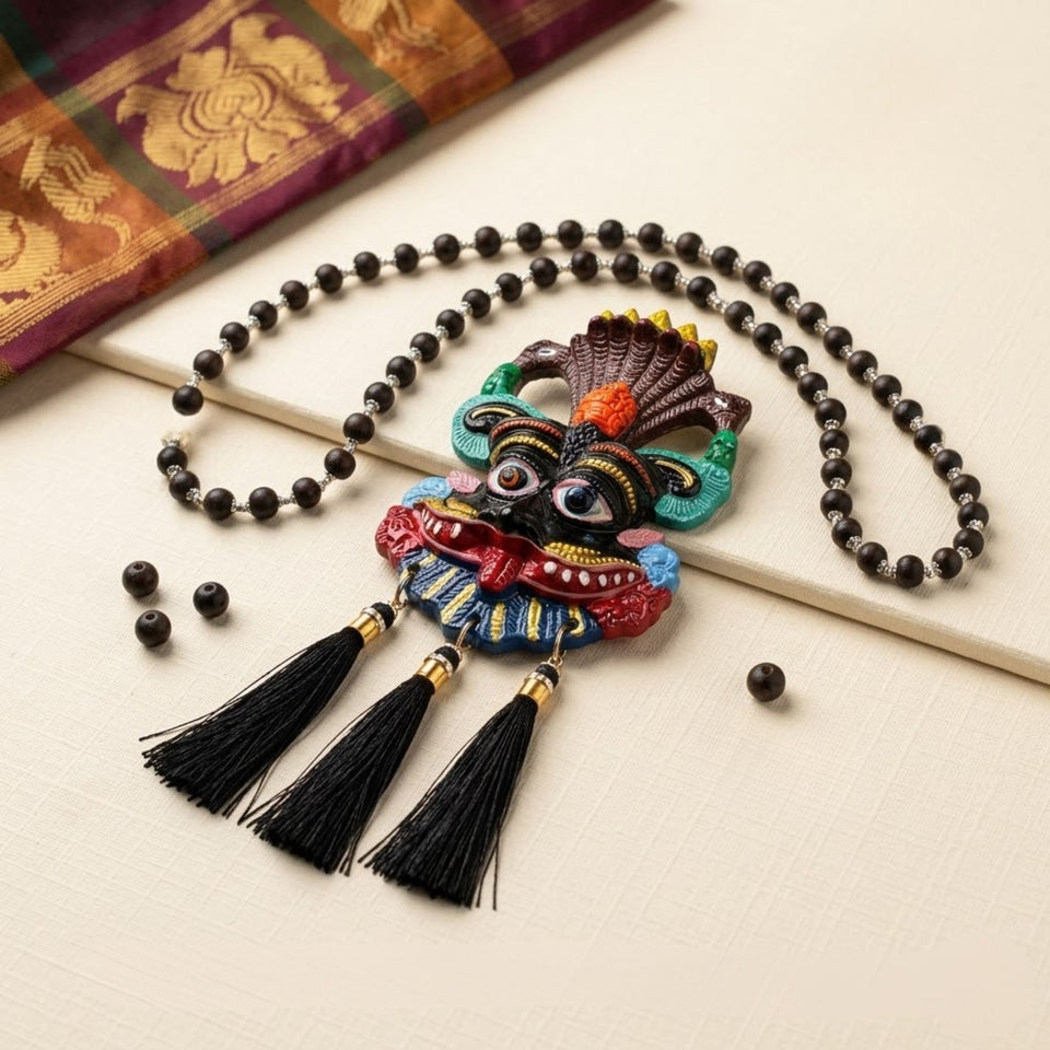Karungali Mala & Black Multicolour Kirtimukh with Tassel Combo