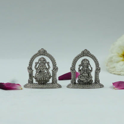 Lakshmi Ganesha Idol Set – Handcrafted Prosperity & Wisdom Murti for Pooja & Gifting