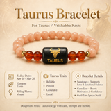 Taurus (वृषभ राशि) Zodiac Sunstone & Carnelian Bracelet