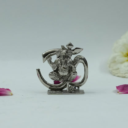 Divine Om Ganesh Brass Idol | Energized Lord Ganesha Aum Murti for Home, Office & Pooja