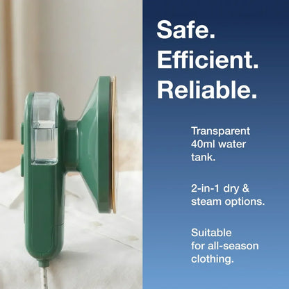 Portable Steam Iron – 2-In-1 Travel Garment Steamer