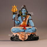 Mahadev Shiva Idol – Hand-Painted Bholenath in Meditation Pose with Trishul