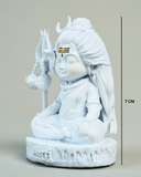 Baal Shiva Idol — The Serene Meditator | Pure White Finish | Car Dashboard & Home