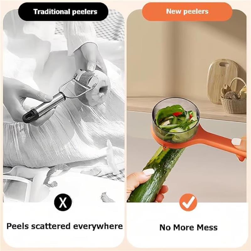 Fruit & Vegetable Peeler with Peel Storage Container