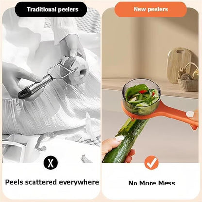 Fruit & Vegetable Peeler with Peel Storage Container