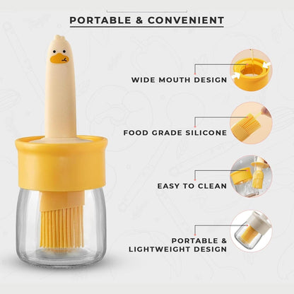 Cute Duck Design Oil Dispenser with Silicone Brush