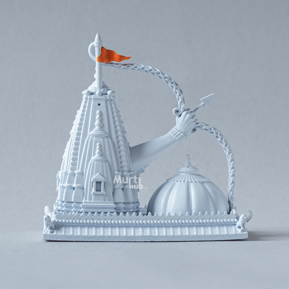 Ram Mandir with Lord Rama's Hand Holding Dhanush & Baan