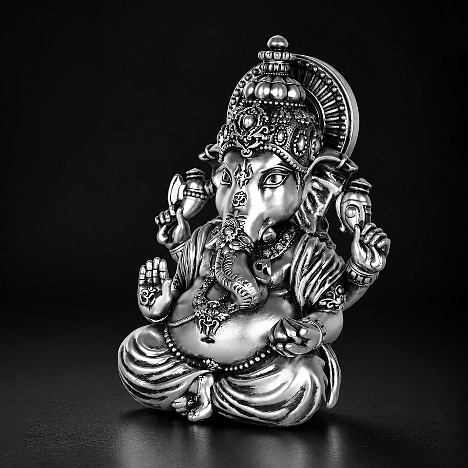 Vighnaharta Ganesha Silver Plated