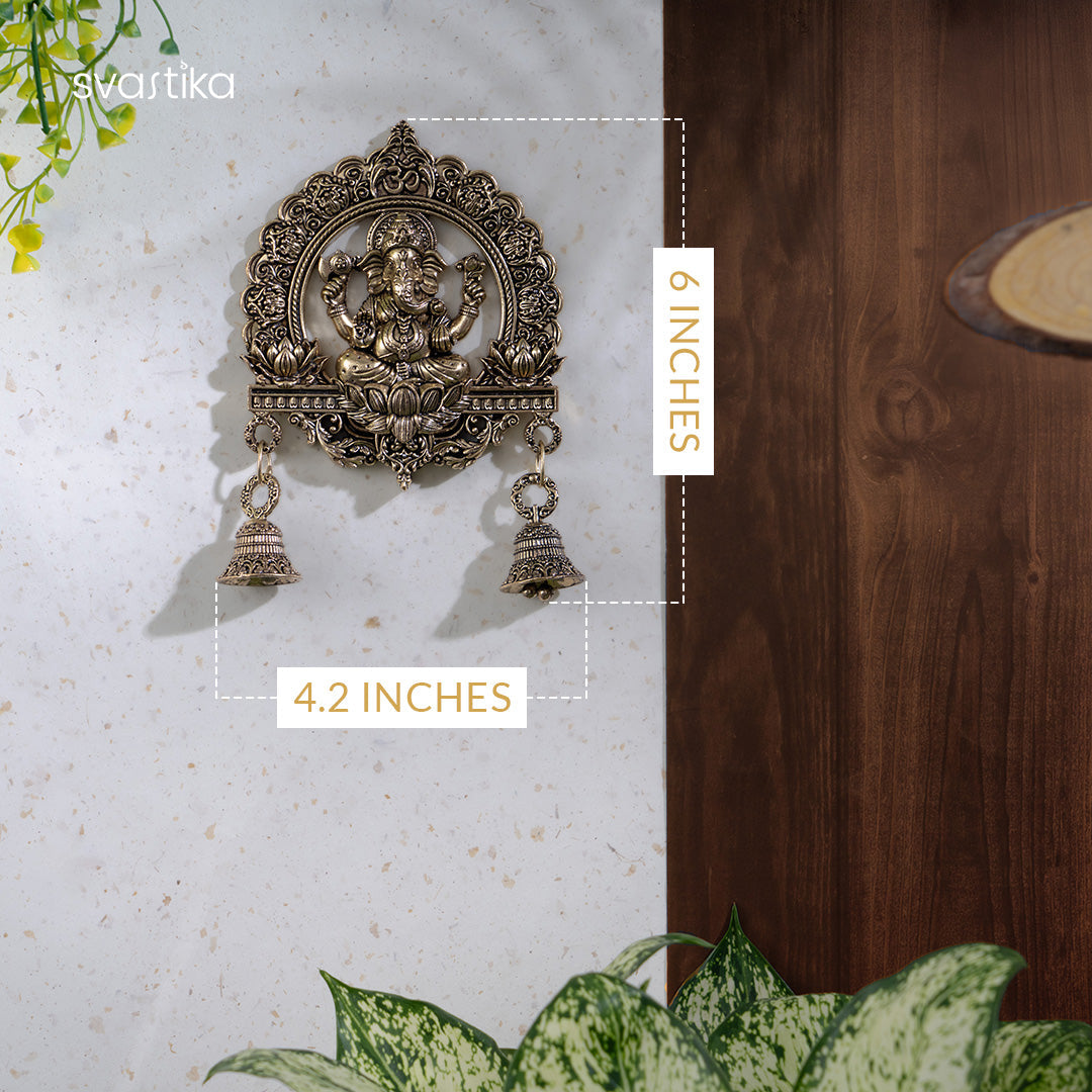 Brass Ganesh Latkan with Bells