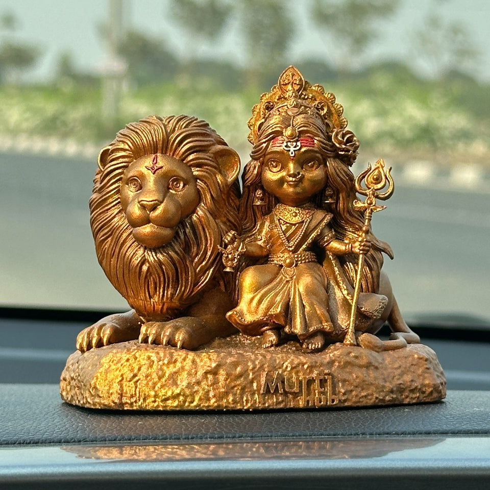 Baal Durga Maa with Lion – Car Dashboard Idol