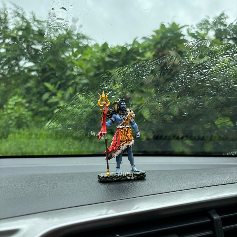 Shiva — The Protector | Exclusively Hand-Painted Standing Mahadev Idol | 12 cm