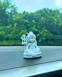 Baal Shiva Idol — The Serene Meditator | Pure White Finish | Car Dashboard & Home