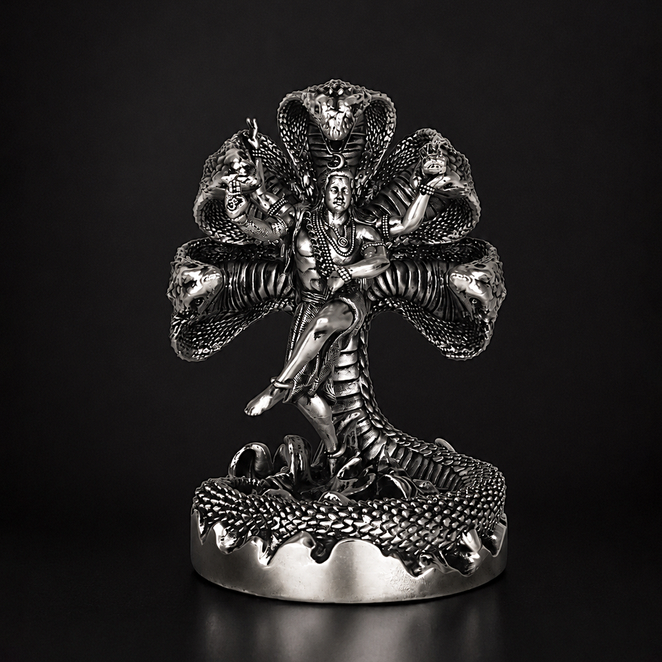 Mystical Shiva with Sheshnag Silver Plated