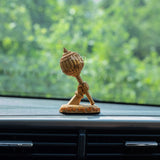 Hanuman Ji’s Gada — “Tum Rakshak Kahu Ko Darna” | Hand-Painted Idol for Car Dashboard