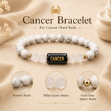 Cancer (कर्क राशि) Zodiac Howlite & Milky Quartz Bracelet