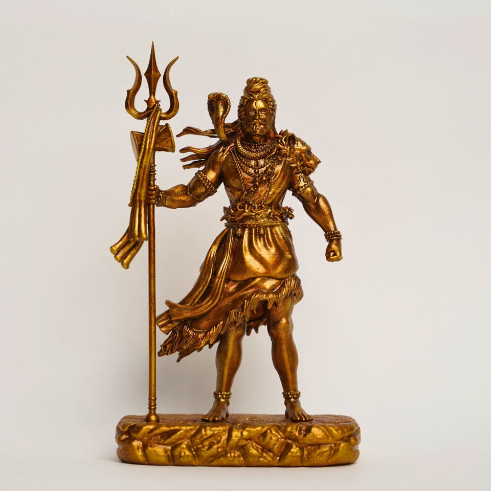 Shiva — The Protector | Standing Mahadev Idol for Car Dashboard | Blue