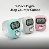 Mini Digital Japa Counter Pack of 3 - Finger Ring