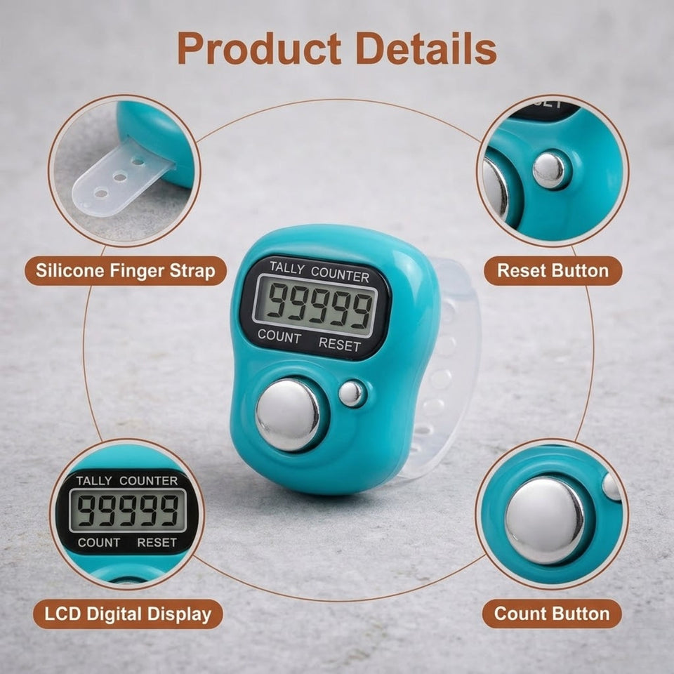 Mini Digital Japa Counter Pack of 3 - Finger Ring
