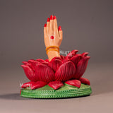 Namaste & Pranam Hand Idol – Divine Greeting Gesture on Lotus Base – Home & Car Décor