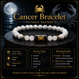 Cancer (कर्क राशि) Zodiac Howlite & Milky Quartz Bracelet