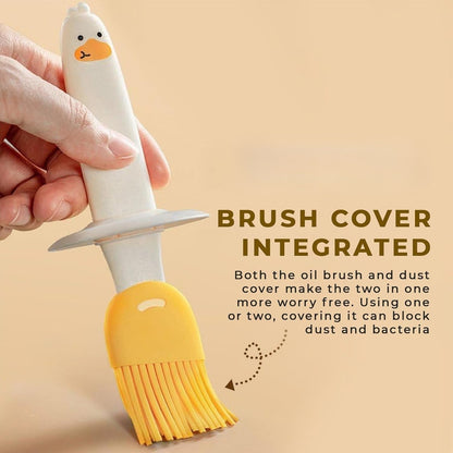 Cute Duck Design Oil Dispenser with Silicone Brush