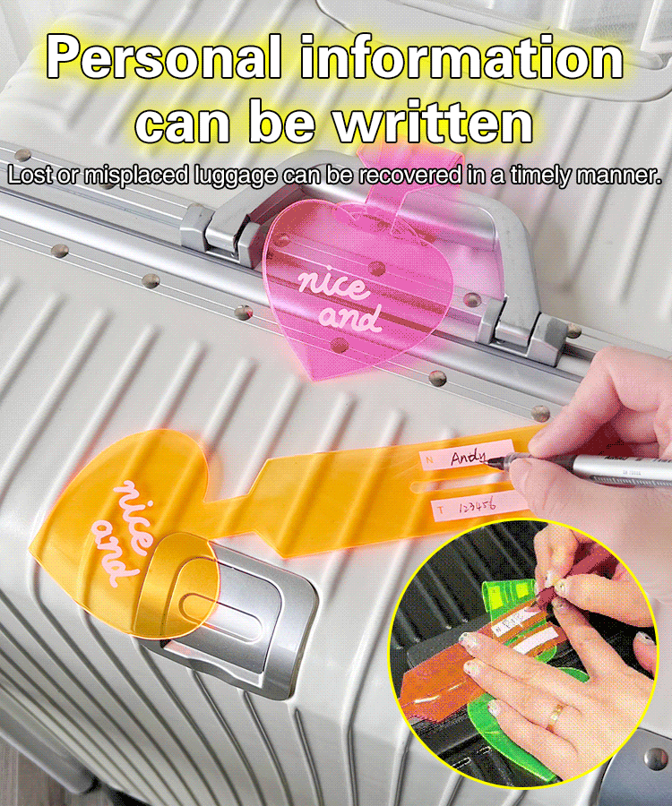 Fluorescent Love Luggage Tag