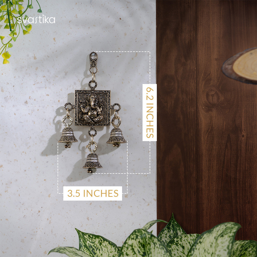 Brass Lord Ganesha Latkan with Bells